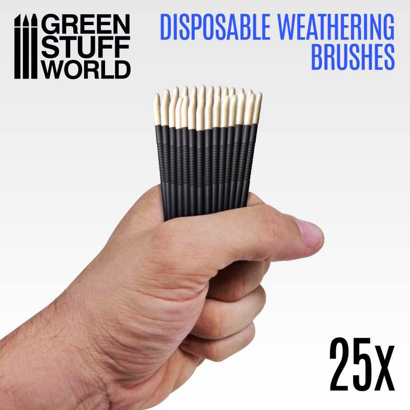 Green Stuff World: 25x Disposable Weathering Brushes - Warhaus
