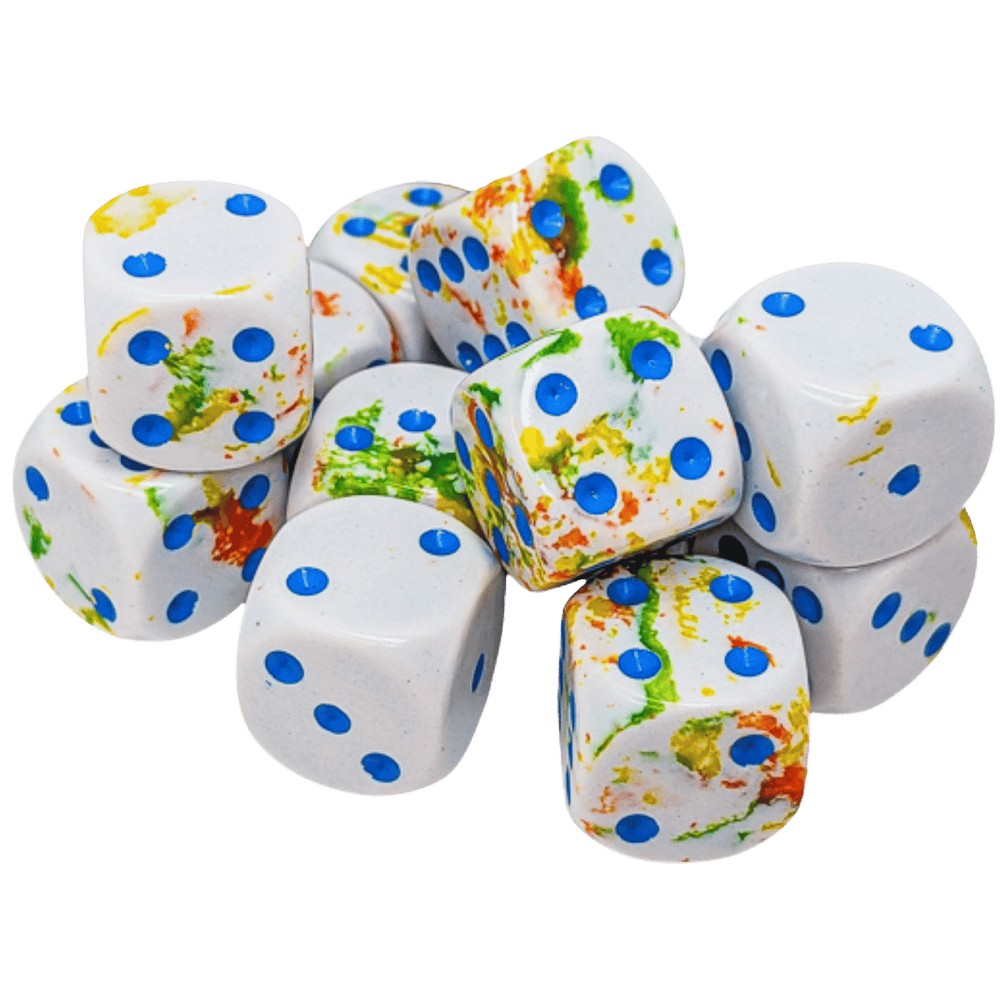 Chessex: Brush Breezy/blue 16mm d6 Dice Block (12 dice)