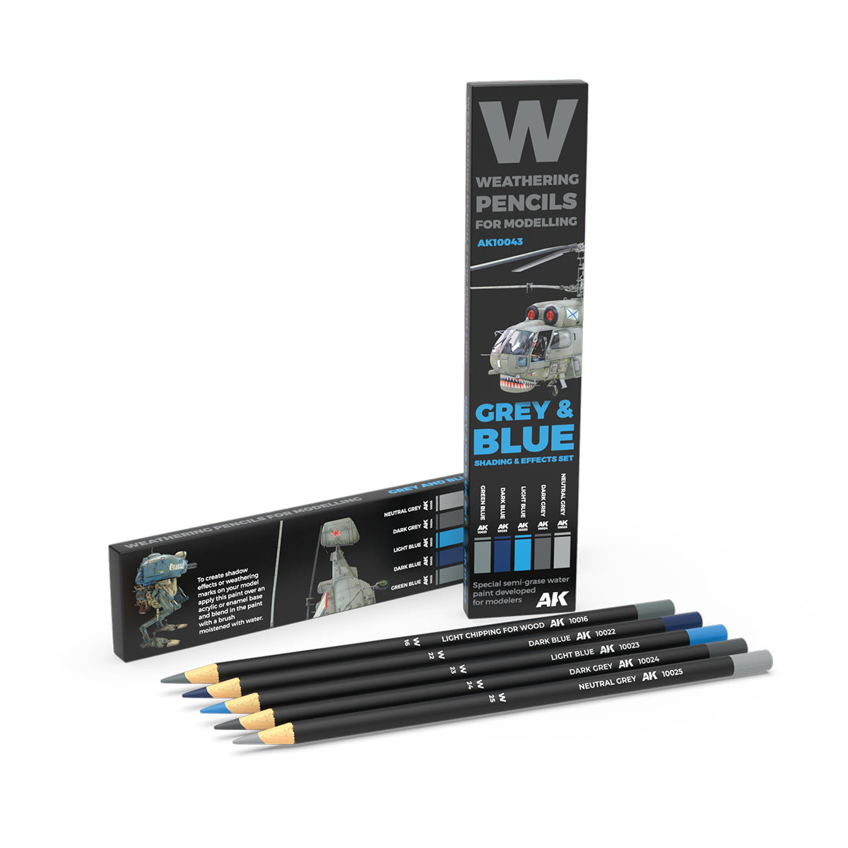 AK Interactive: Watercolor Pencil Grey & Blue Camouflages Set