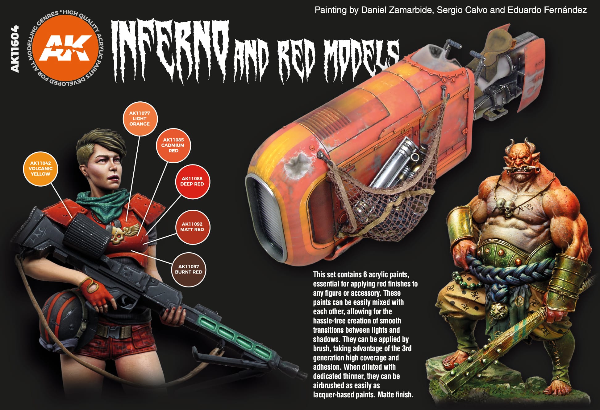 AK Interactive: 3rd Gen paint set - Inferno and Red Creatures Set