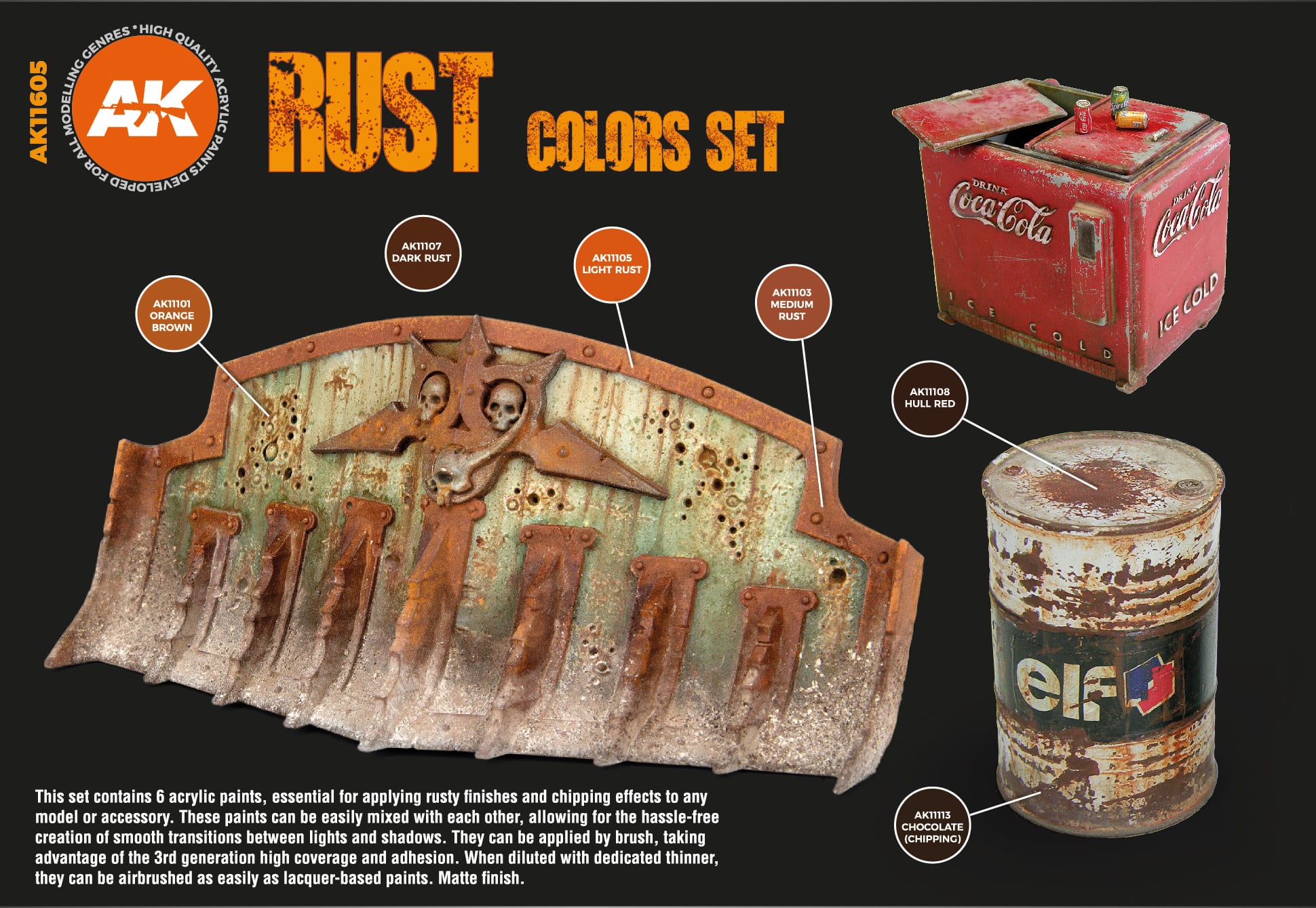 AK Interactive: 3rd Gen paint set - Rust Set