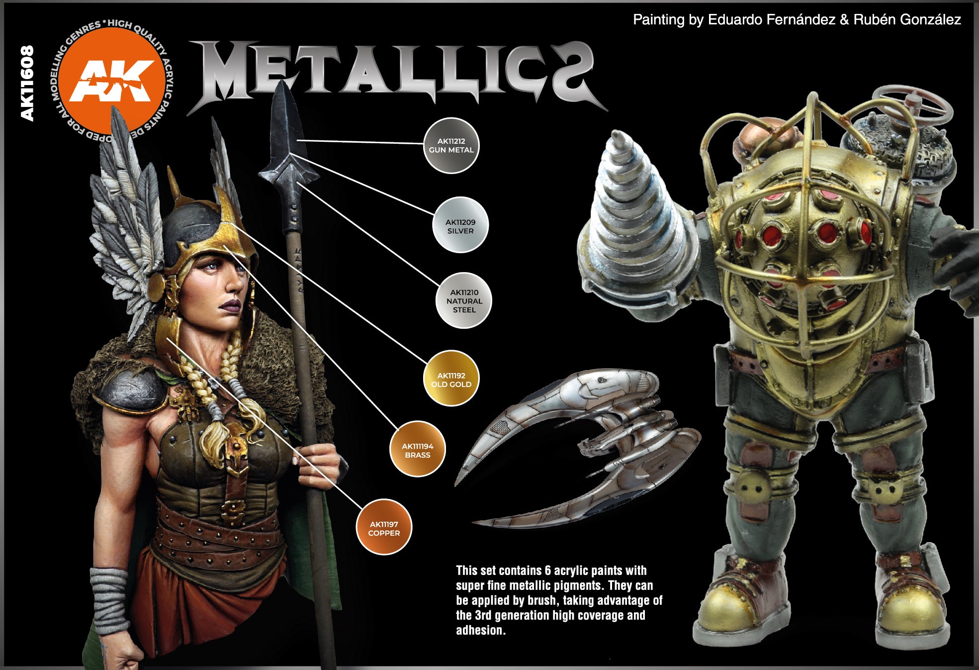 AK Interactive: 3rd Gen paint set - Metallics Set