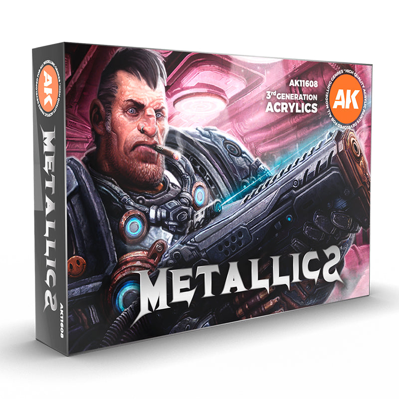 AK Interactive: 3rd Gen paint set - Metallics Set