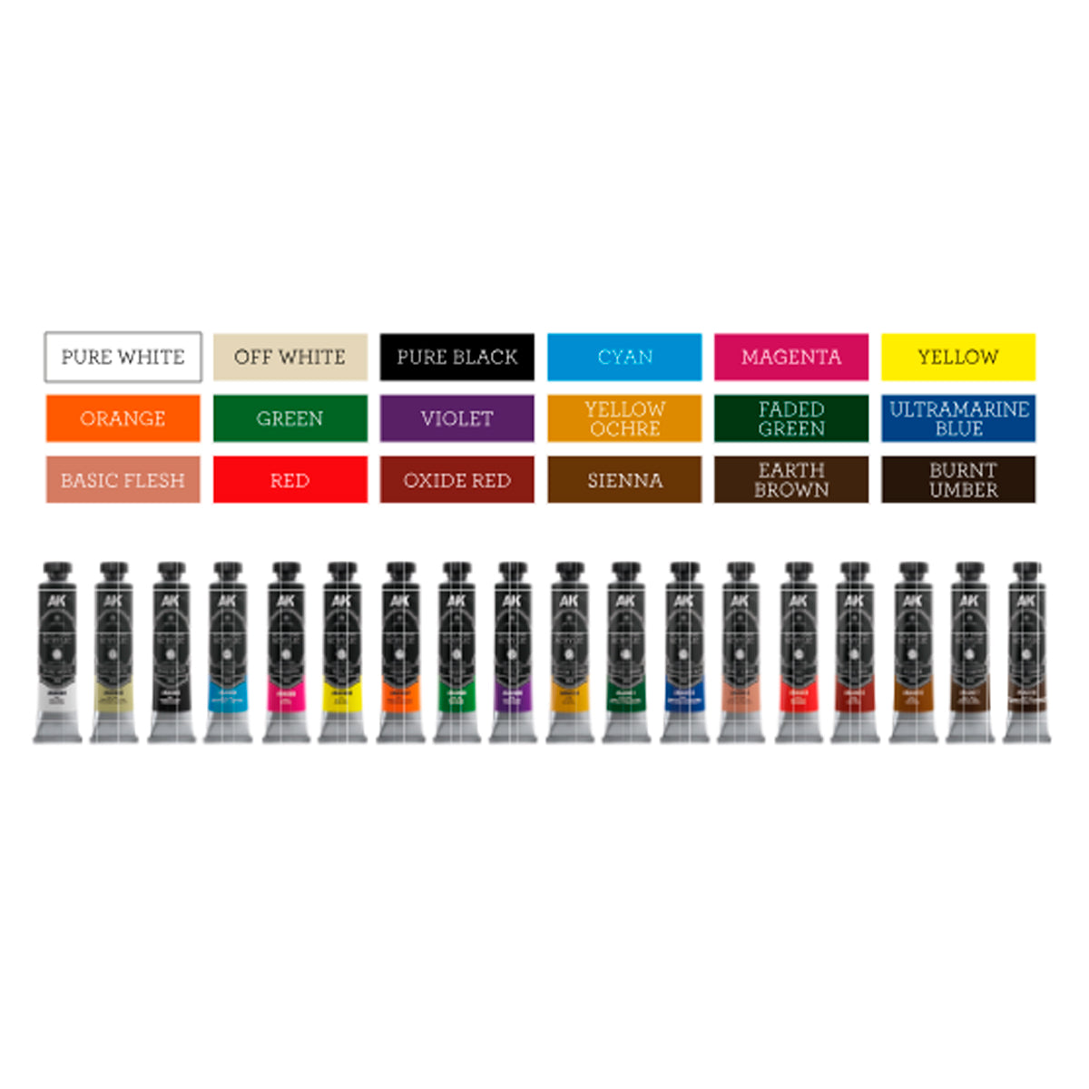 AK Interactive: Artist Dense Acrylic Colour - Deluxe Edition Box Full Range