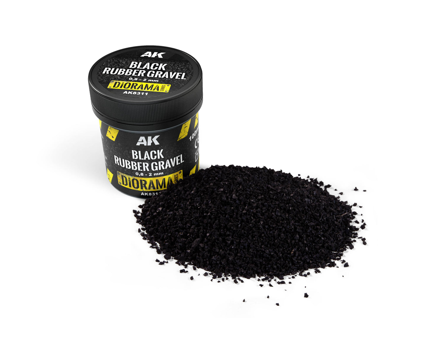 AK Interactive: Black Rubber Gravel 0,8-2Mm