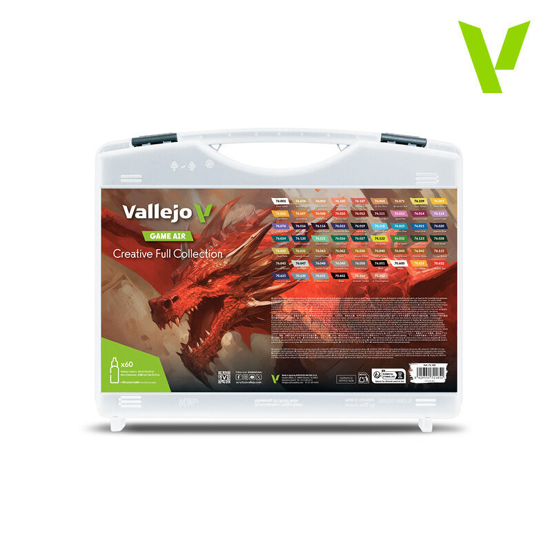 Vallejo Game Air Creative Full Collection Case - 60 Colour Acrylic Paint Set