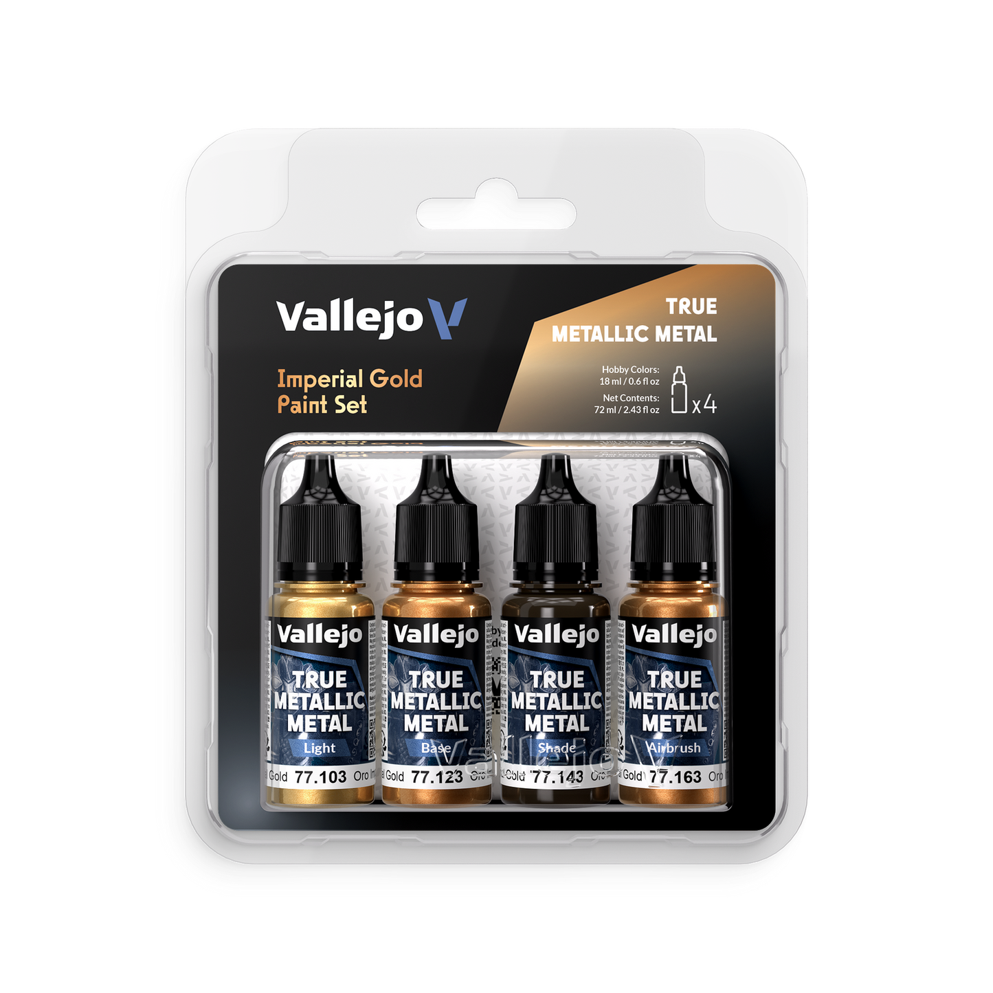 Vallejo: True Metallic Metal Imperial Gold - 4 Colour Paint Set - Warhaus