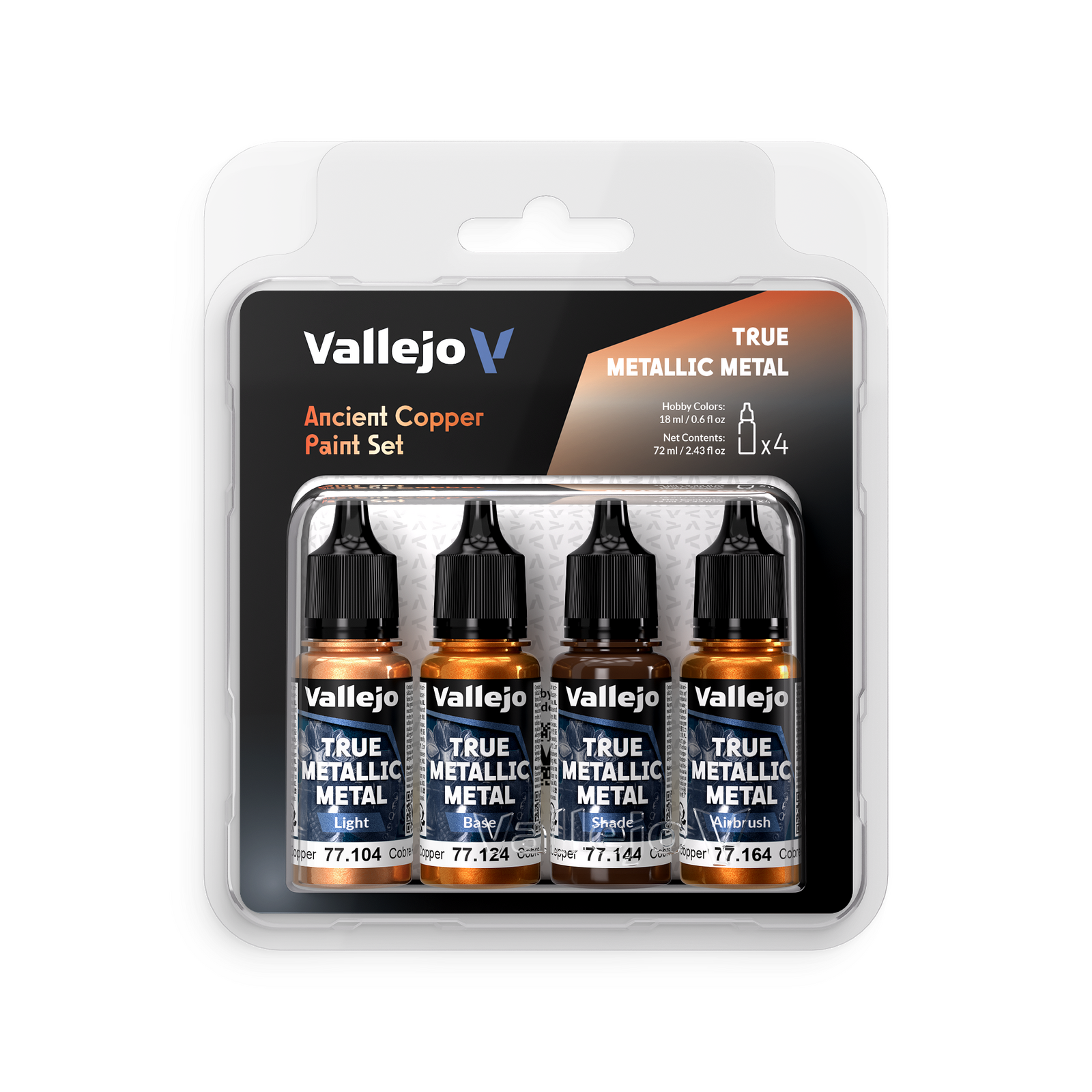 Vallejo: True Metallic Metal Ancient Copper - 4 Colour Paint Set