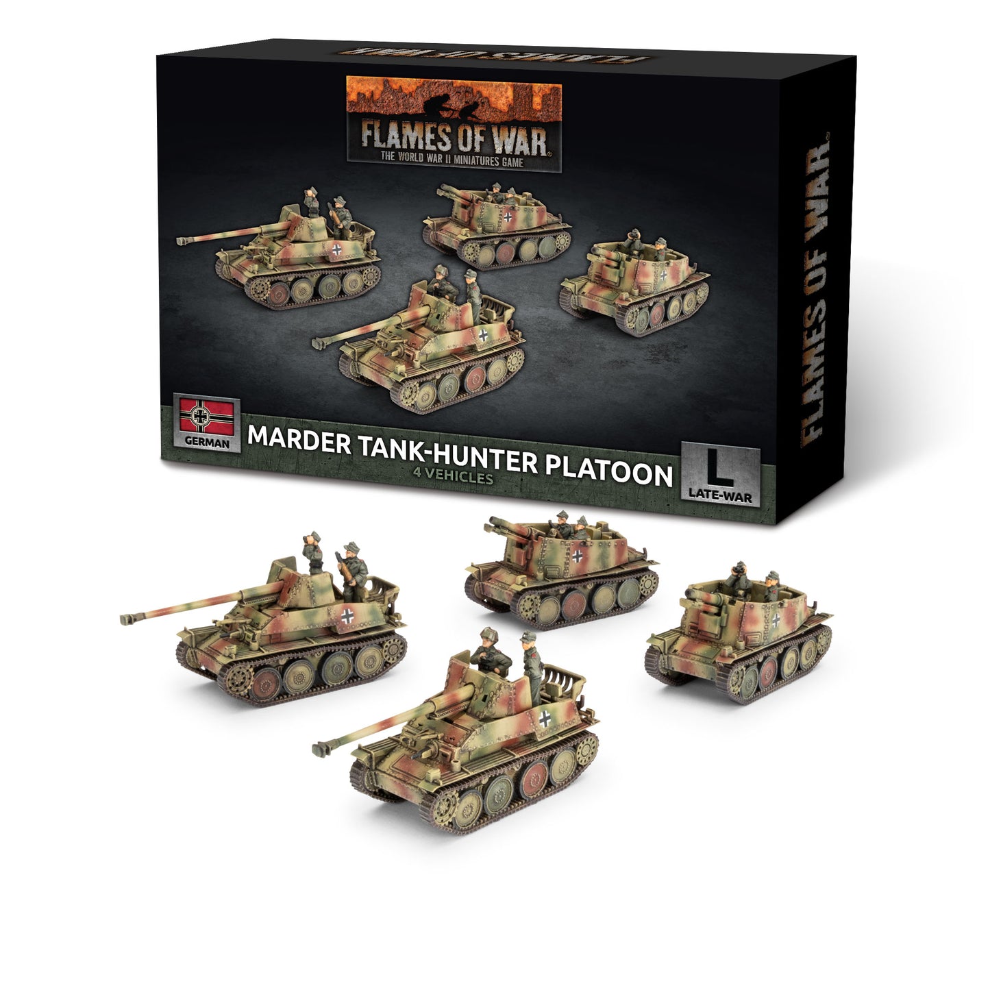 Flames of War: German: Marder - Grille Self-propelled Gun Platoon (x4 Plastic)