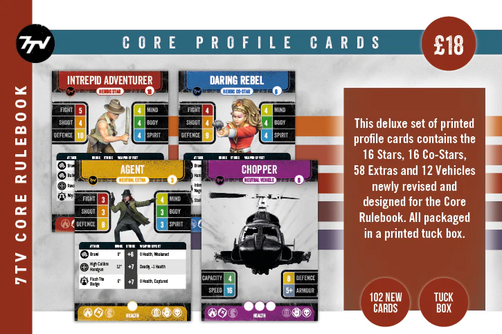 Crooked Dice: 7TV Core Rulebook Profile Cards