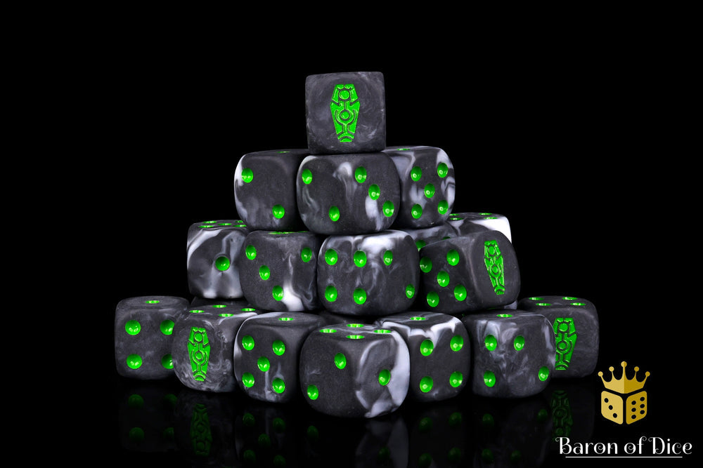 Baron of Dice: Day of the Dead Dice - Green Coffin (Round)