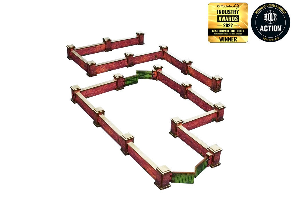 WW2 Normandy Wall w. Gate (low) (Pre-painted 28mm)