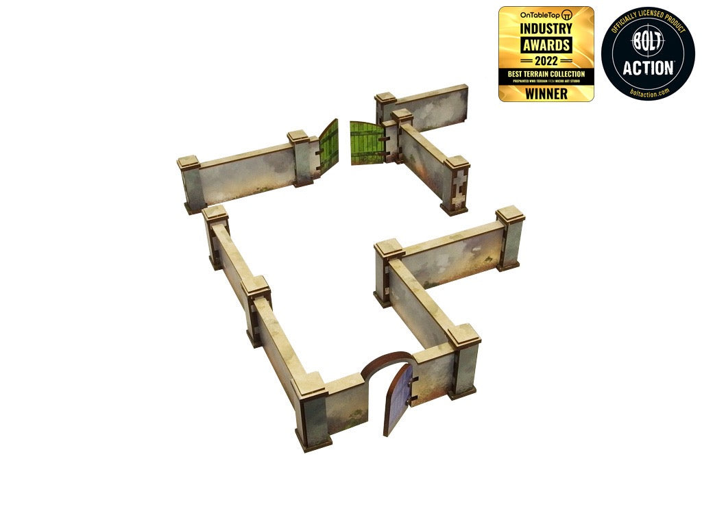 WW2 Normandy Wall w. Gate (high) (Pre-painted 28mm)