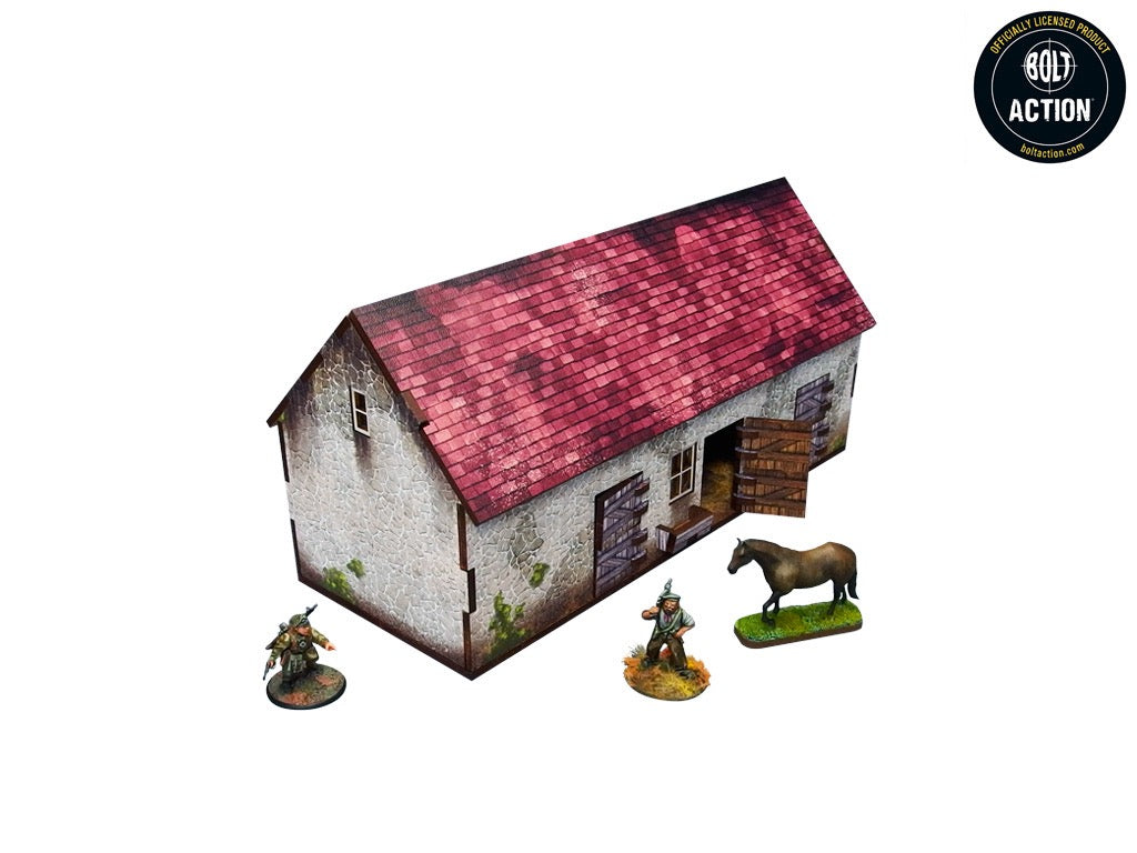 WW2 Normandy Stable w. Dovecote (Pre-painted 28mm)