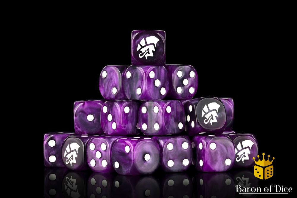 Baron of Dice: Alien Dice - Purple & White (Round)