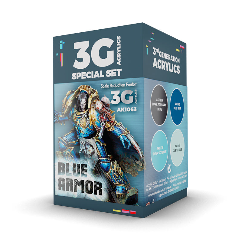 AK Interactive: 3 Gen Acrylics - Wargame Set. Blue Armor