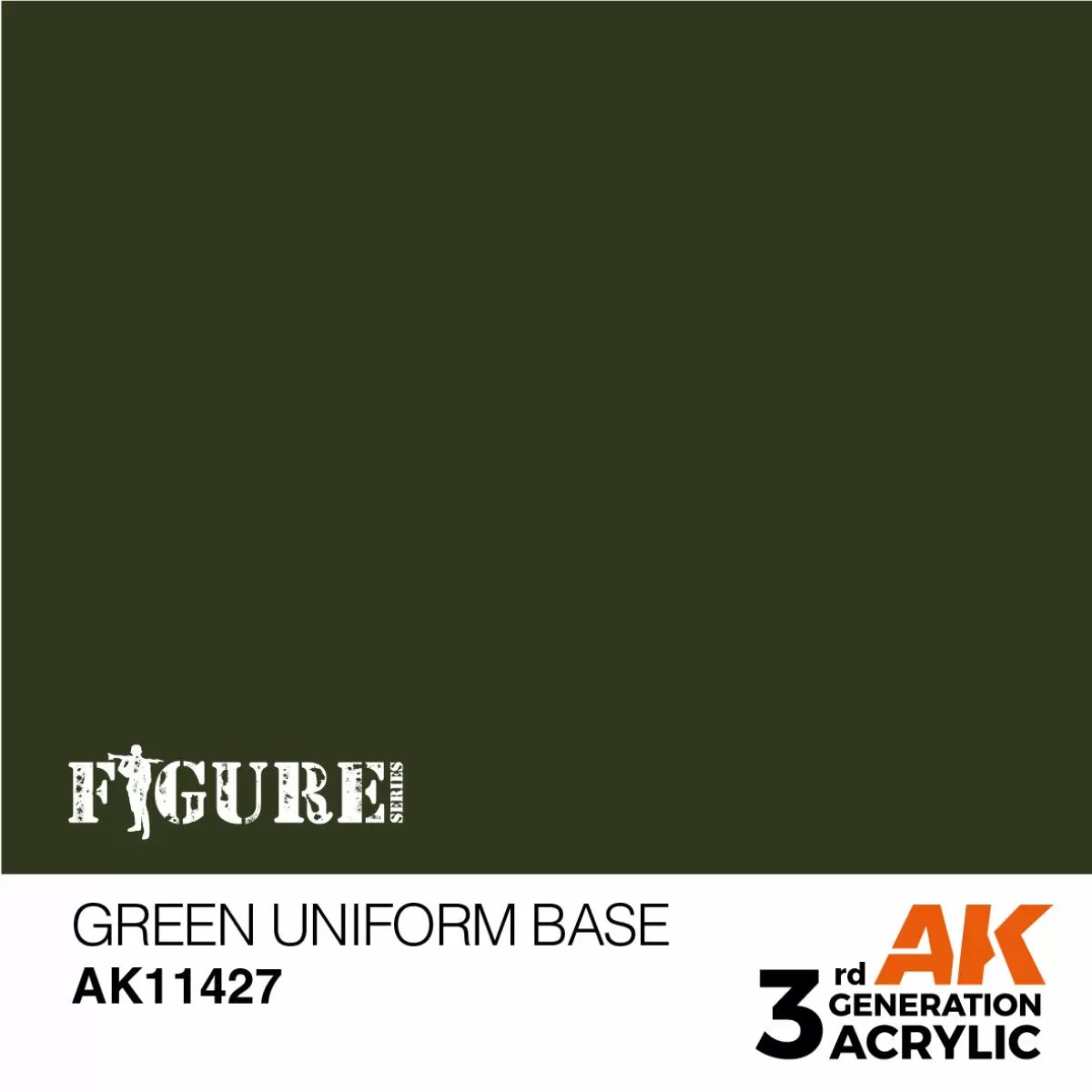 AK Interactive: 3 Gen Figures Acrylics - Green Uniform Base 17ml