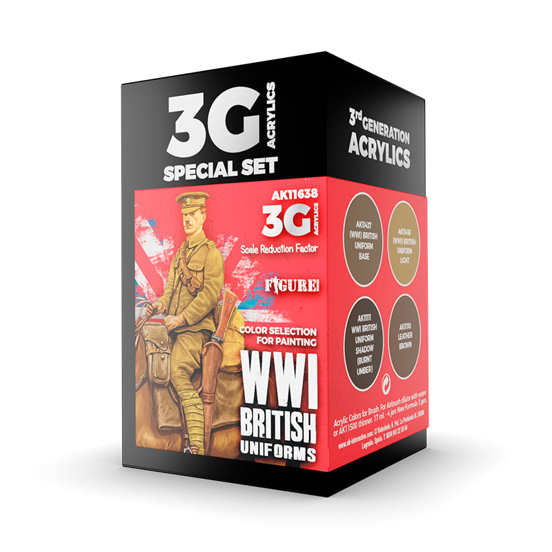 AK Interactive: 3 Gen Acrylics - Wwi British Uniforms