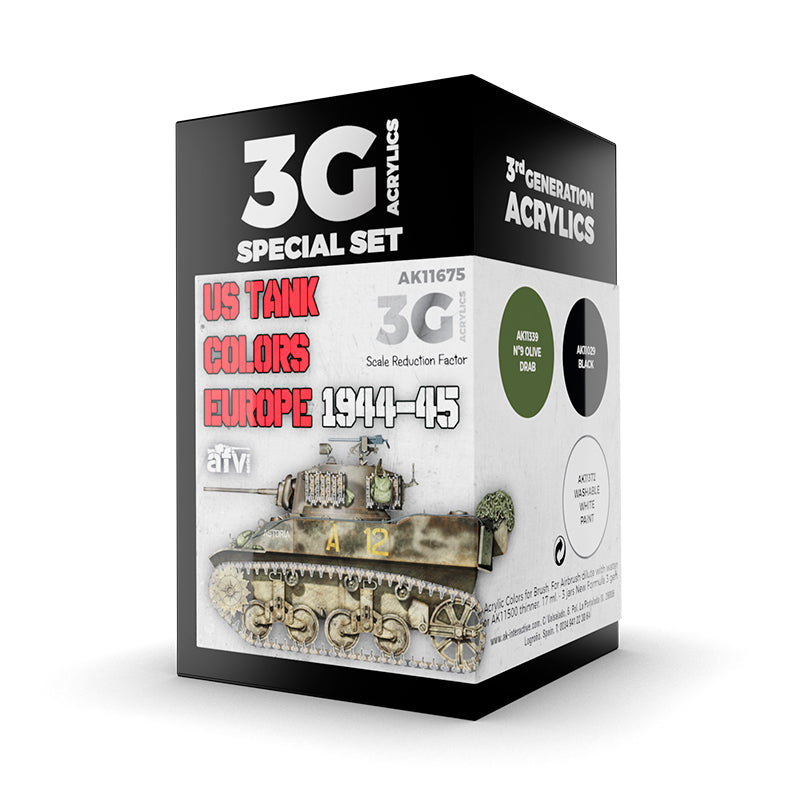 AK Interactive: 3 Gen Acrylics - Us Tank Colors Europe 1944-45