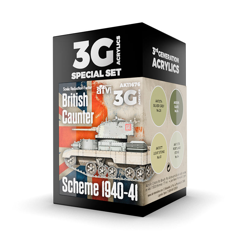 AK Interactive: 3 Gen Acrylics - British Caunter Scheme 1940-1941 17ml