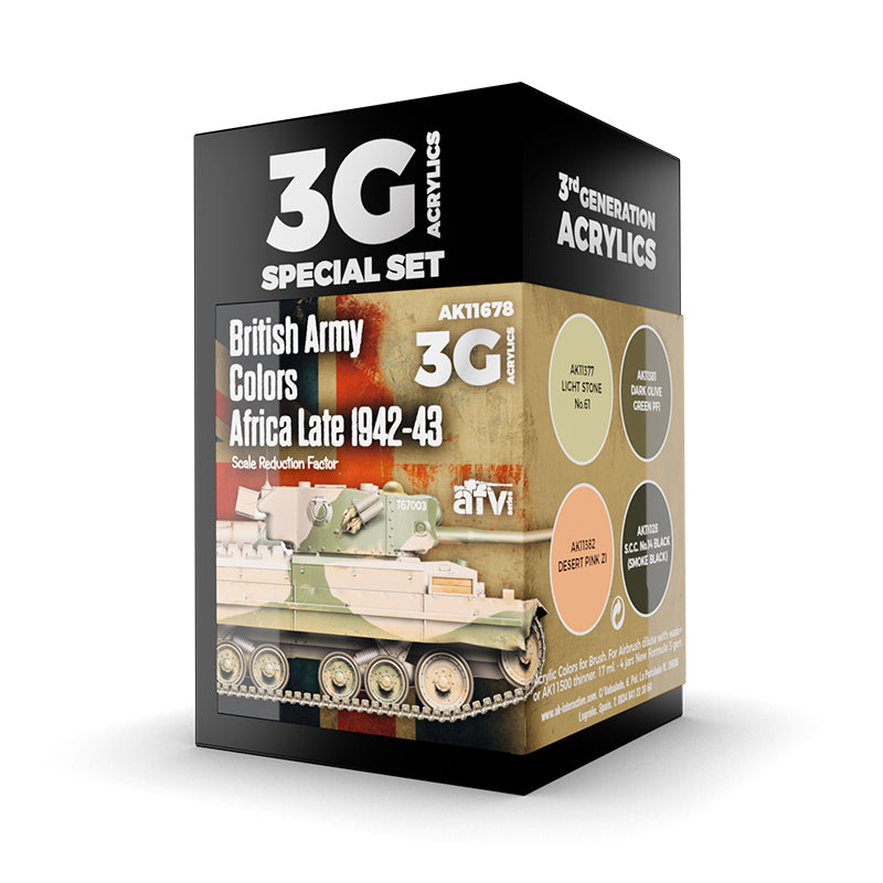 AK Interactive: 3 Gen Acrylics - British Army Colors Africa. Late 1942-43 17ml