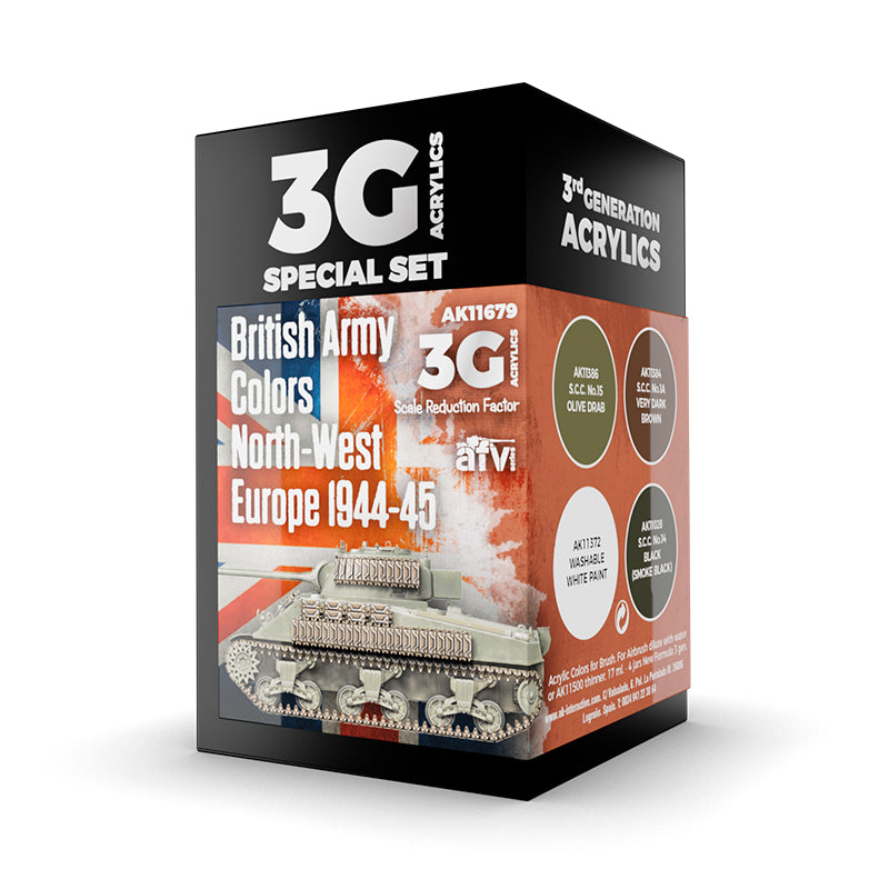 AK Interactive: 3 Gen Acrylics - British Army Colors North-West Europe 1944-45 17ml