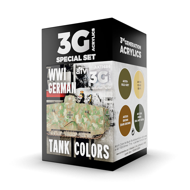 AK Interactive: 3 Gen Acrylics - Wwi German Tank Colors