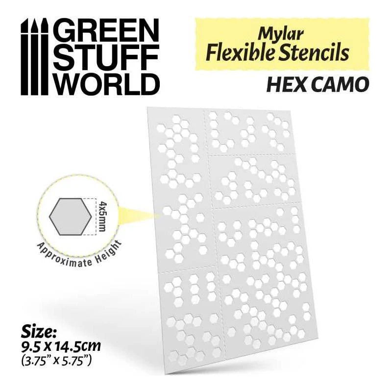 Green Stuff World: Flexible Stencils - HEX CAMO (4x5mm) - Warhaus