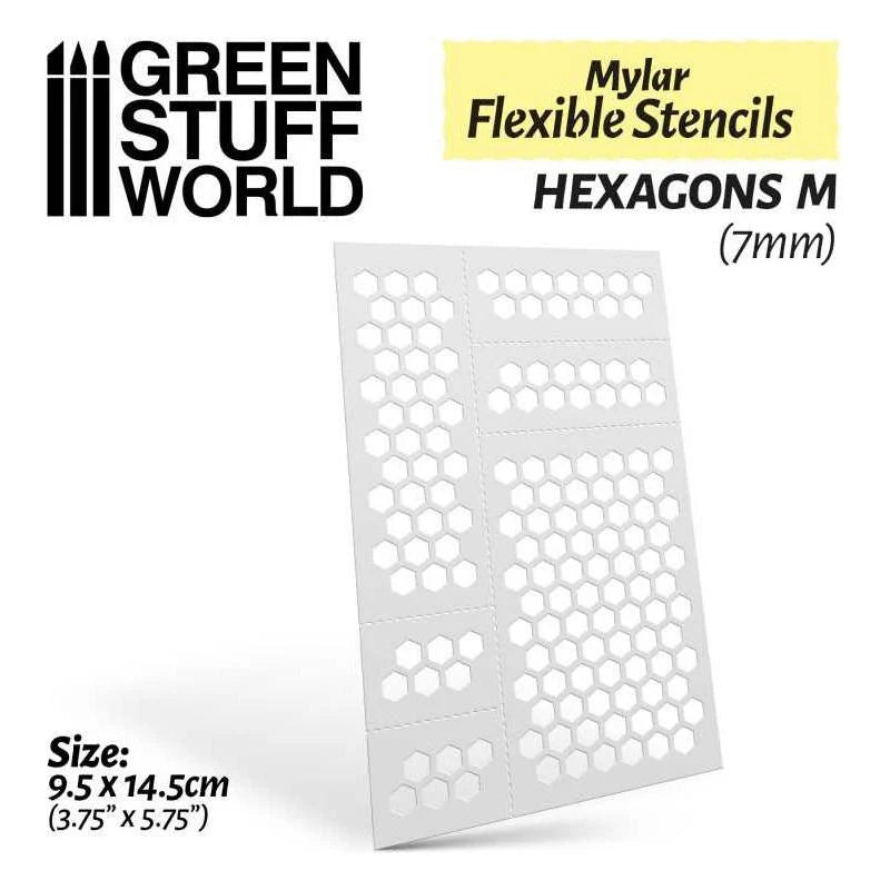 Green Stuff World: Flexible Stencils - Hexagons M (7mm)