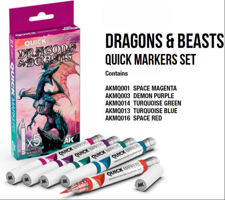 AK-Interactive: 3Gen - Dragons & Beasts Quick Markers Set