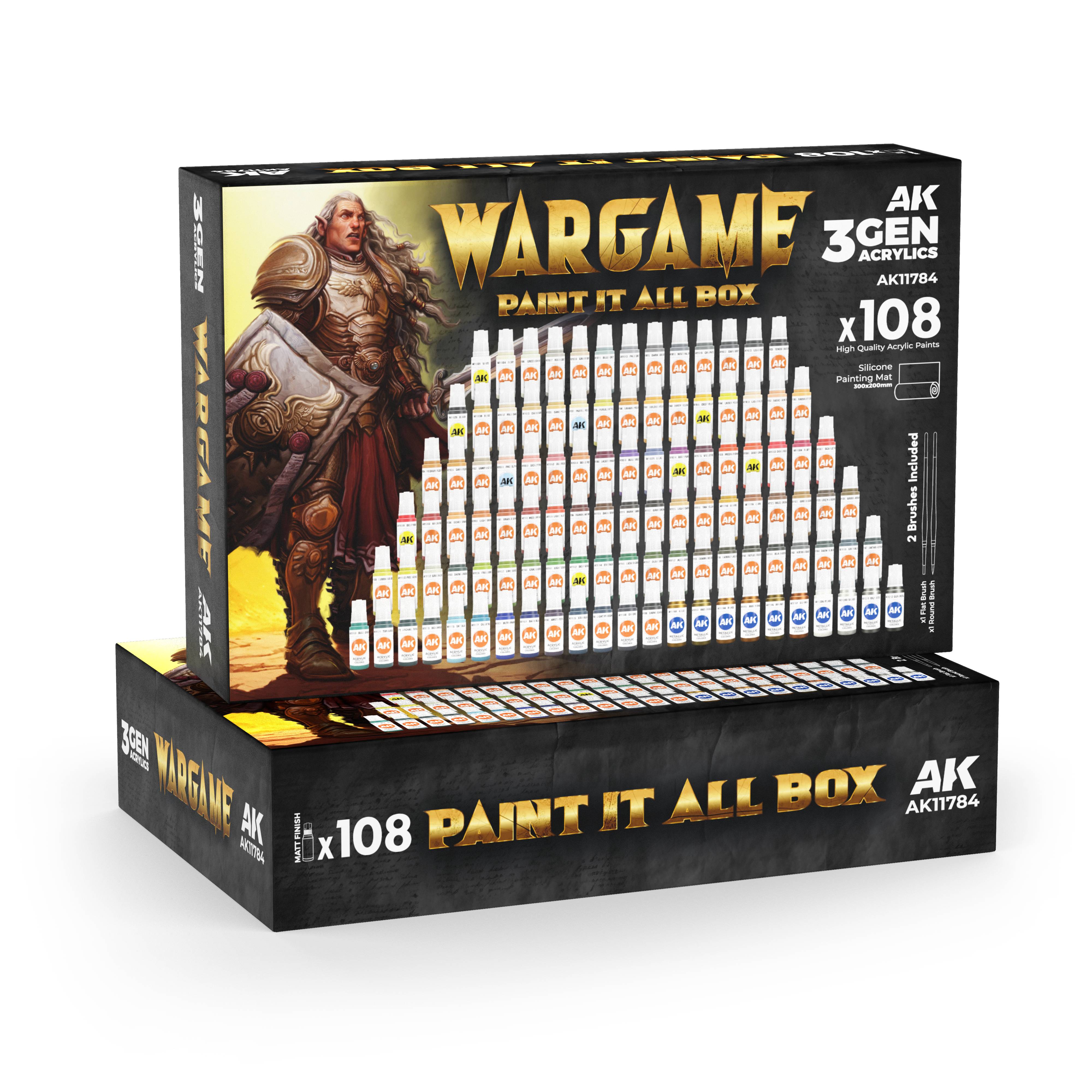 AK Interactive: 3GEN - Wargame Paint It All Box 108 Colors