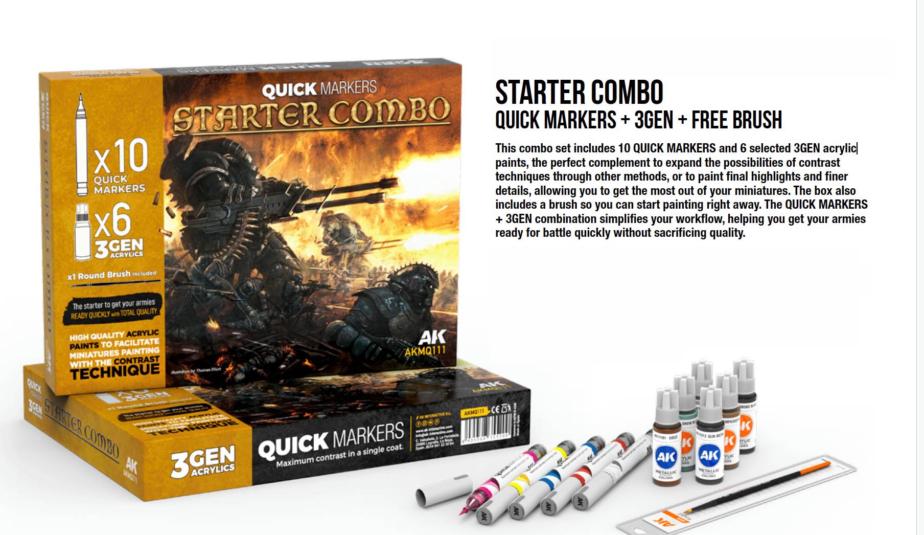 AK-Interactive: 3Gen - Starter Combo Quick Markers + 3Gen Set