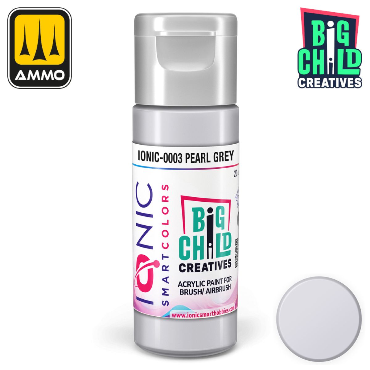 Ionic - Acrylic Paints - Pearl Grey 20ml