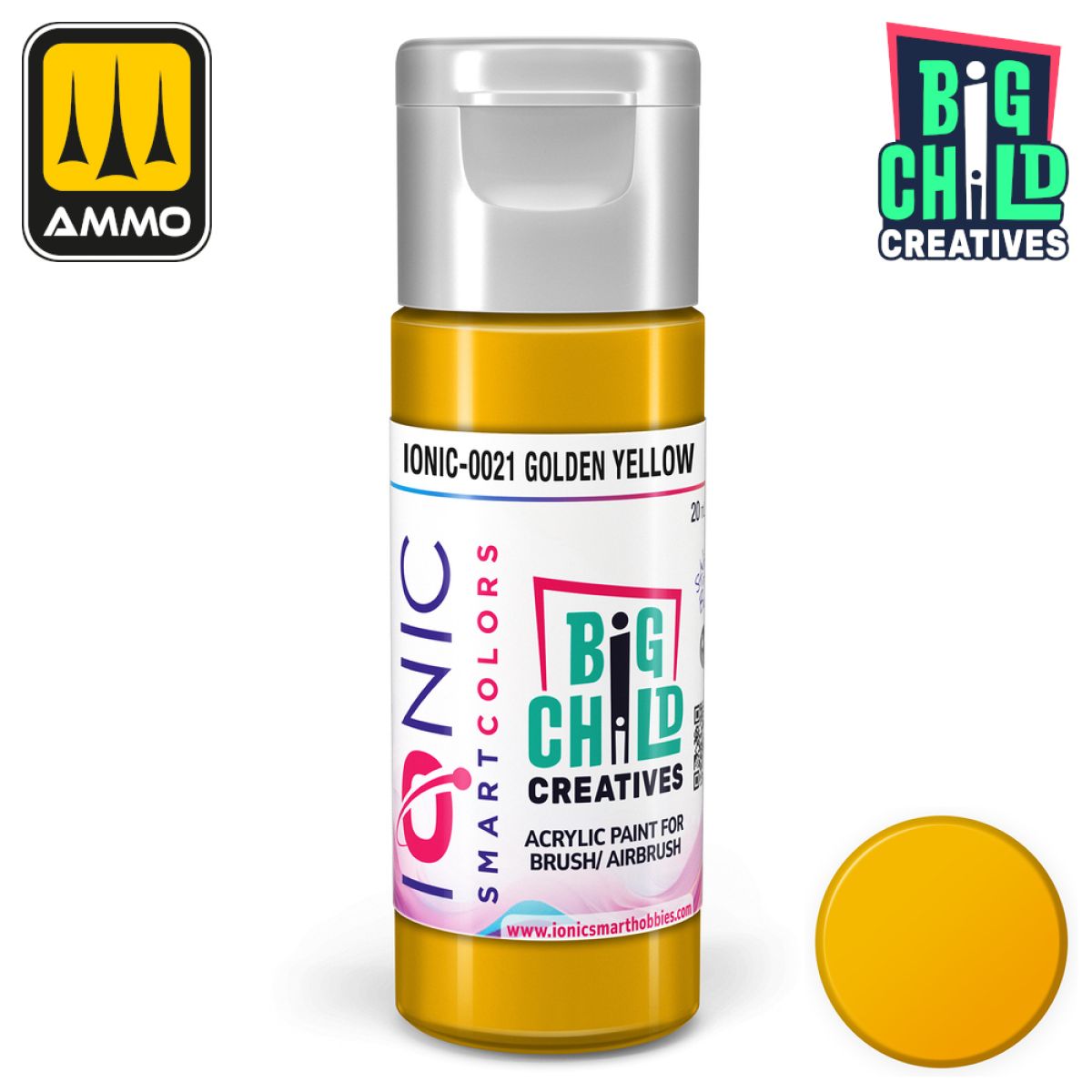 Ionic - Acrylic Paints - Golden Yellow 20ml