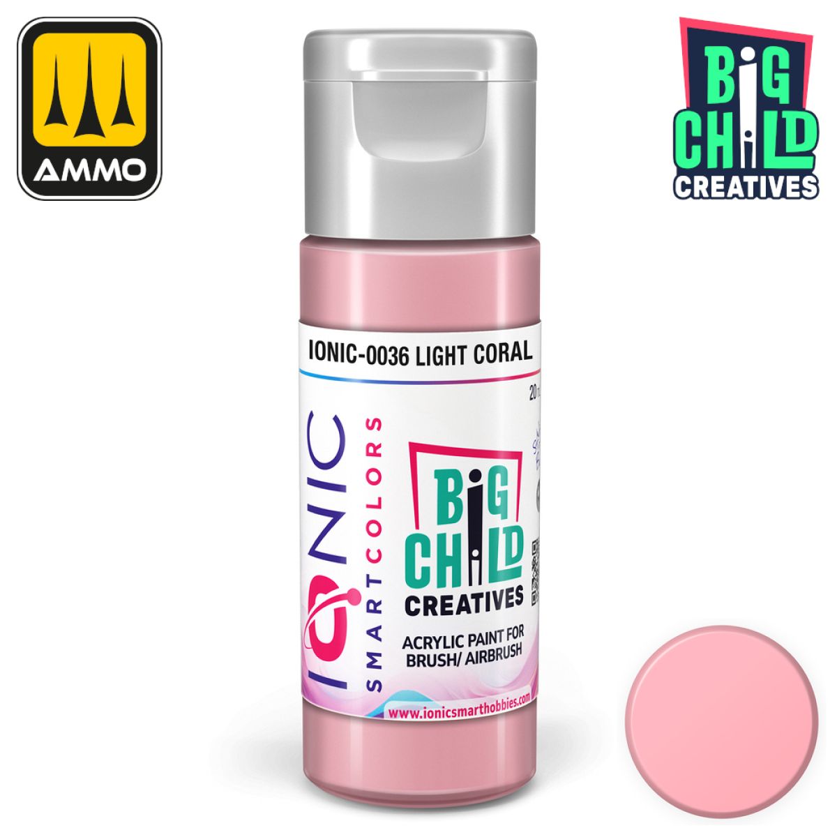 Ionic - Acrylic Paints - Light Coral 20ml