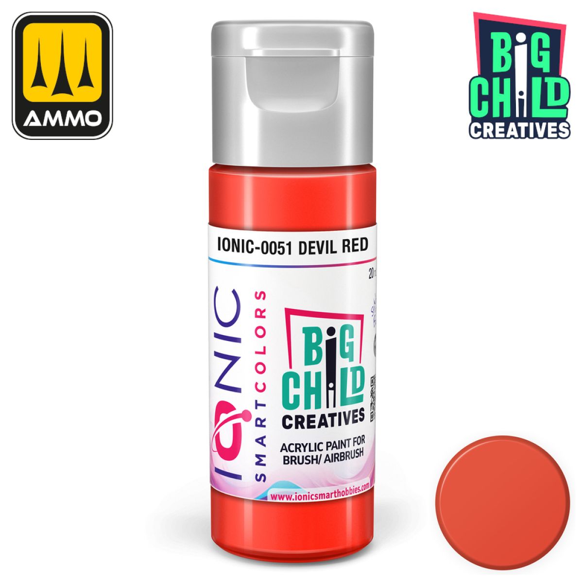 Ionic - Acrylic Paints - Devil Red 20ml