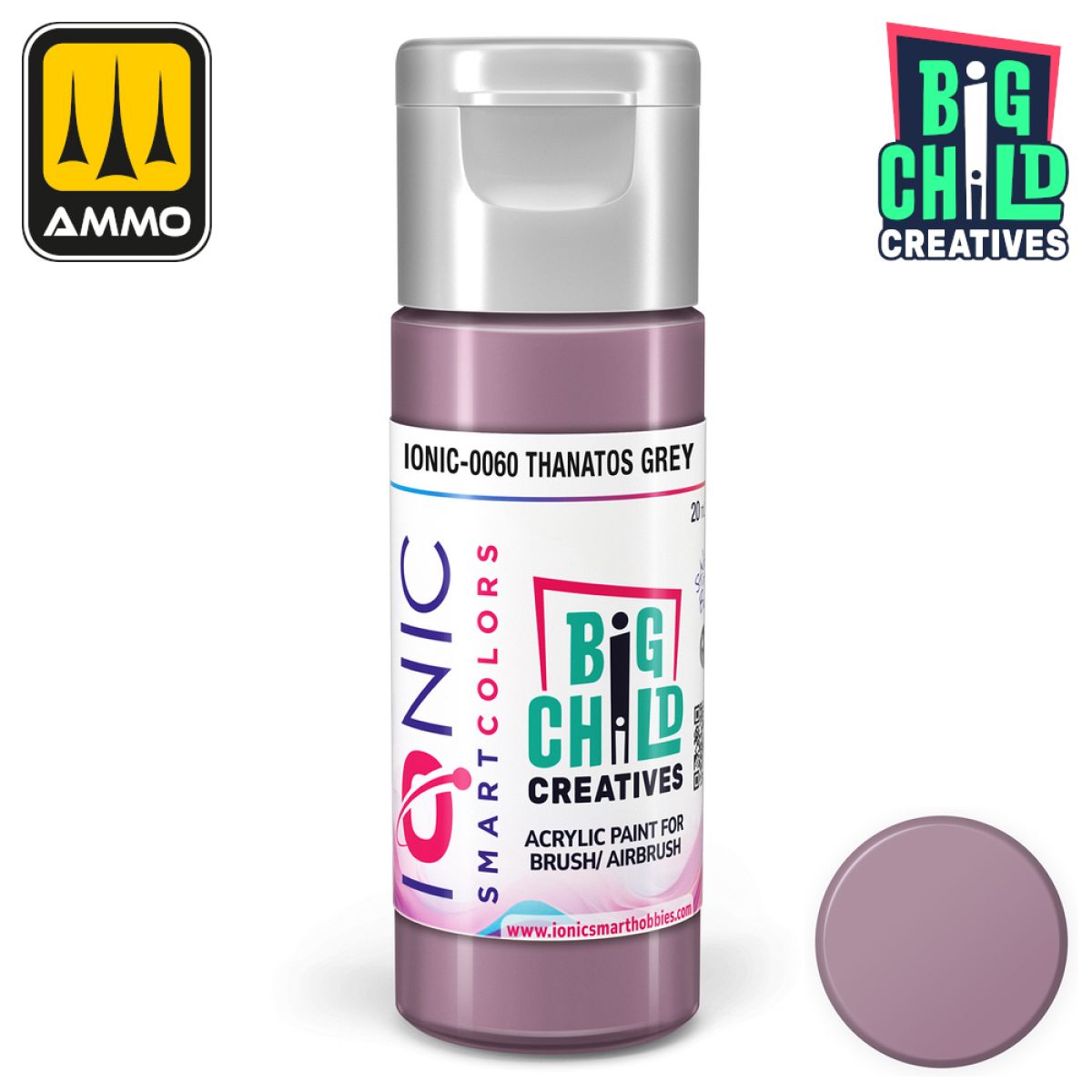 Ionic - Acrylic Paints - Thanatos Grey 20ml