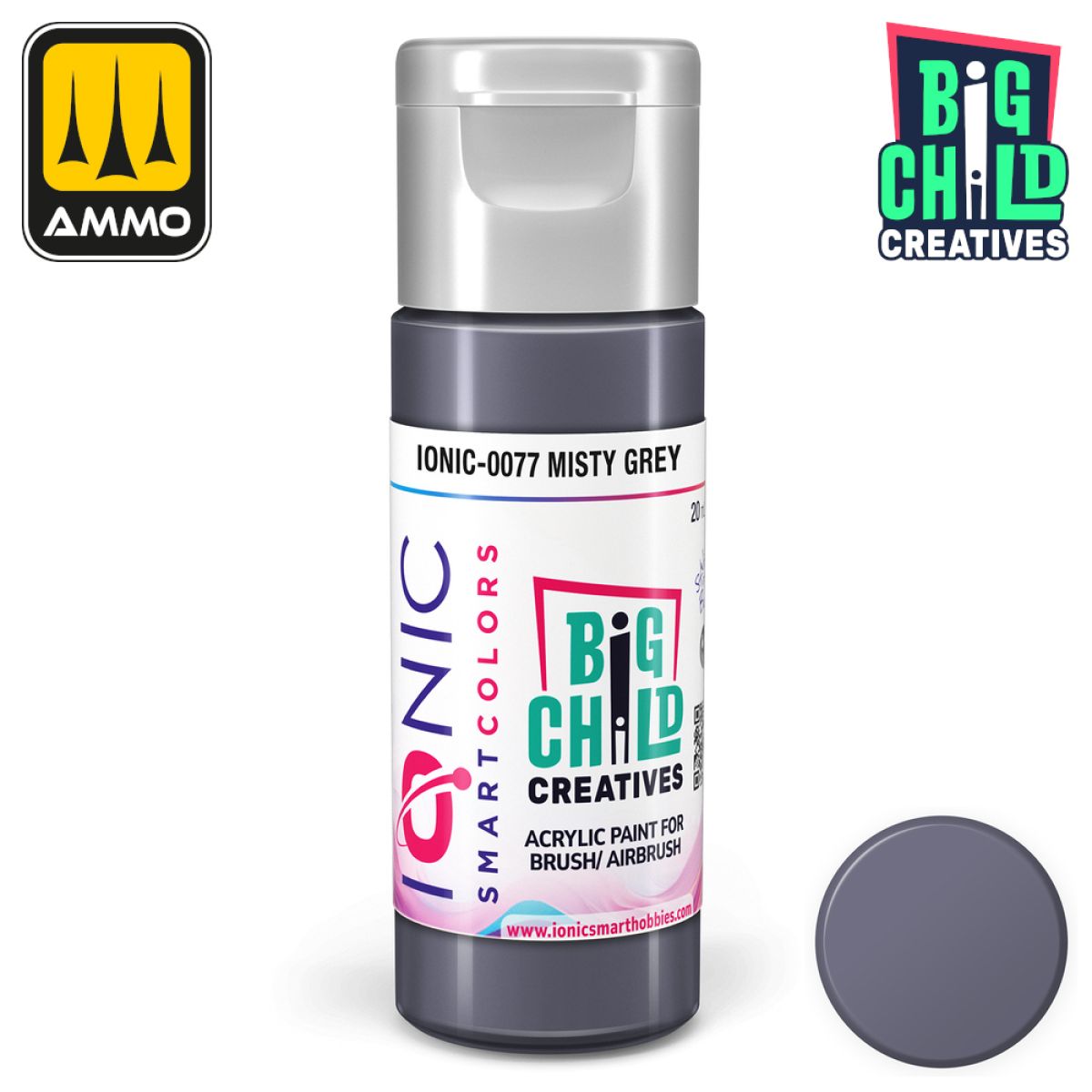 Ionic - Acrylic Paints - Misty Grey 20ml