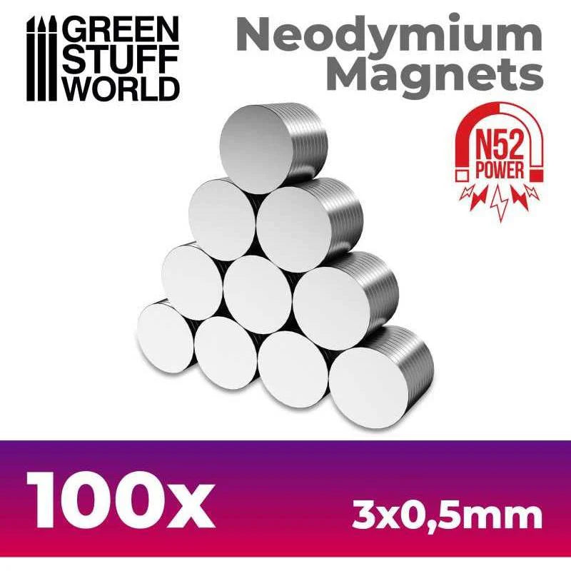 Green Stuff World: Neodymium Magnets 3x0'5mm - 100 units (N52)