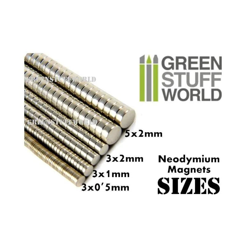 Green Stuff World: Neodymium Magnets 3 x 1mm - Set x50 (N35) - Warhaus