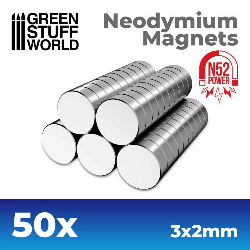 Green Stuff World: Neodymium Magnets 3x2mm - 50 units (N52)