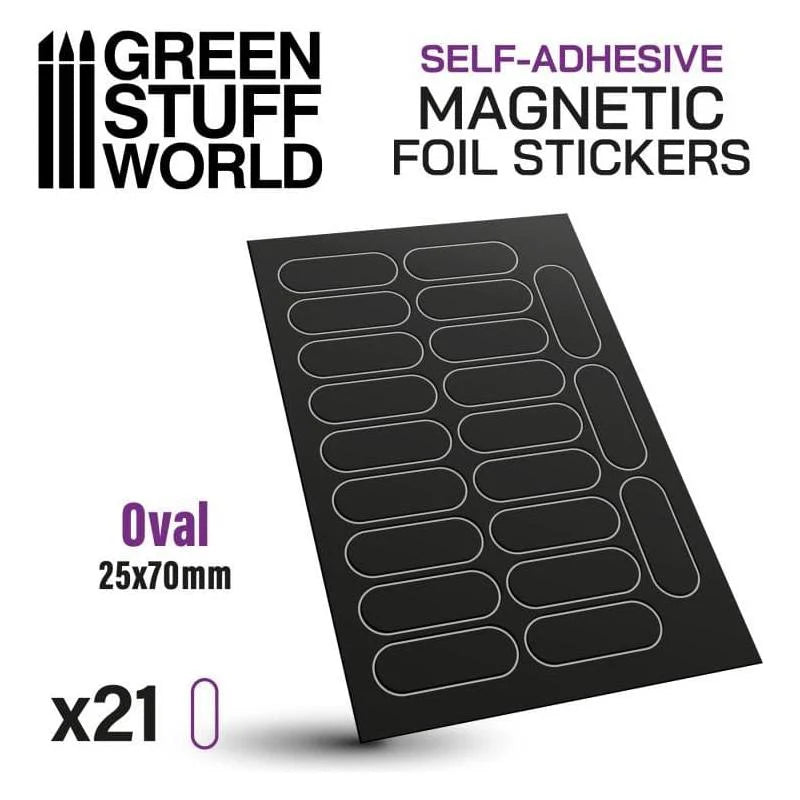 Green Stuff World: Oval Magnetic Sheet Self-Adhesive - 25x70