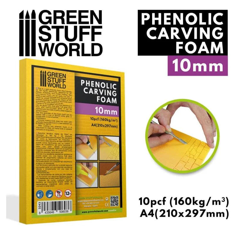 Green Stuff World: Phenolic Carving Foam 10mm - A4 size - Warhaus