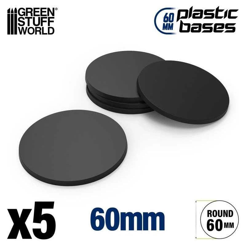 Green Stuff World: Plastic Bases - Round 60 mm Black