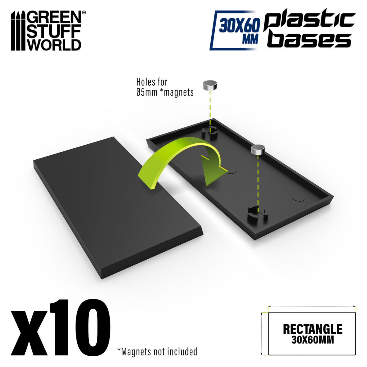 Green Stuff World: Plastic Rectangular Bases 30x60mm