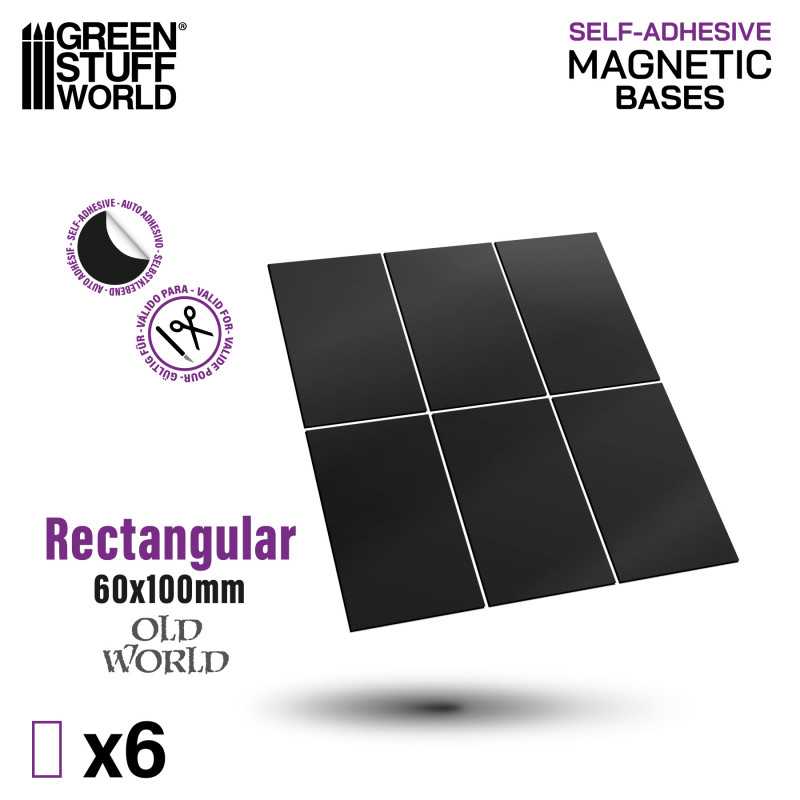 Green Stuff World: Rectangular Magnetic Sheet SELF-ADHESIVE - 60x100mm