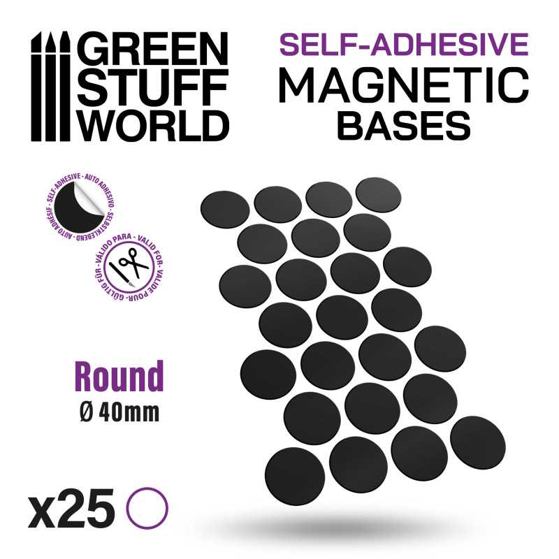 Green Stuff World: Round Magnetic Sheet Self-Adhesive - 40mm