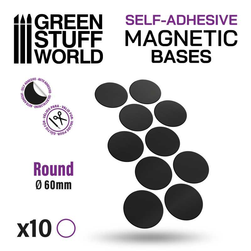 Green Stuff World: Round Magnetic Sheet Self-Adhesive - 60mm