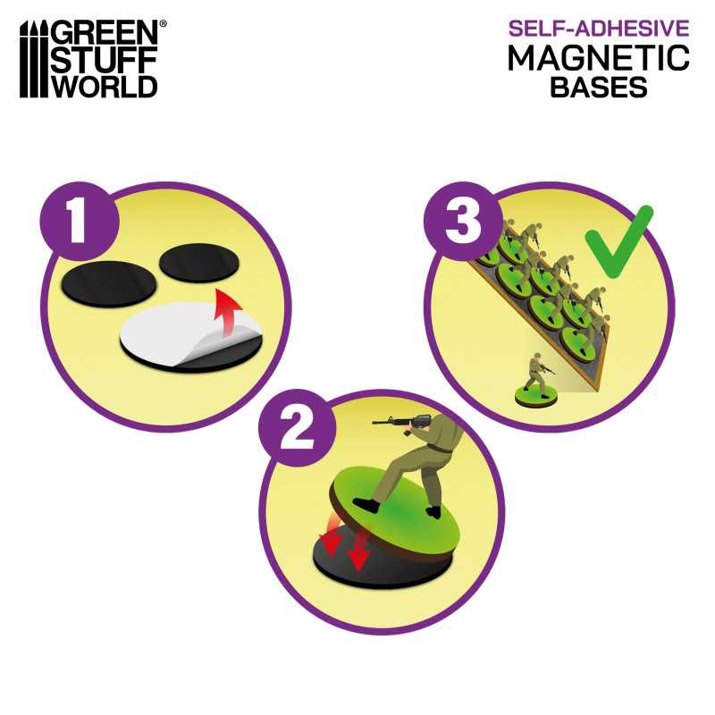 Green Stuff World: Round Magnetic Sheet Self-Adhesive - 60mm