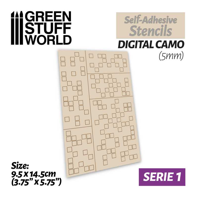 Green Stuff World: Self-Adhesive Stencils - Digital Camo